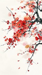 Fototapeta premium Painting outdoors blossom autumn.