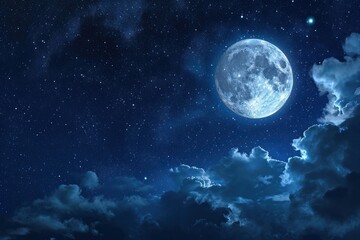 Fototapeta premium Moon night sky backgrounds.