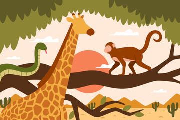 Exploring Africa Illustration