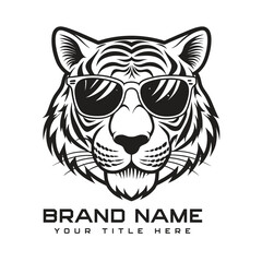 Fototapeta premium Simple minimalist tiger head wild animal logo vector illustration template design