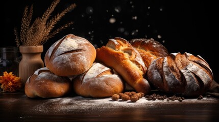 Selection of artisanal bread and pastries 