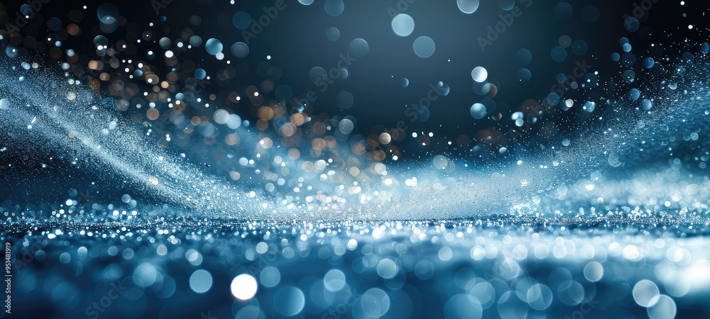 Poster water jet stream in slow motion, colliding with a dusty surface, particles scattering. generative ai