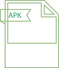APK File format icon black outline and light color text