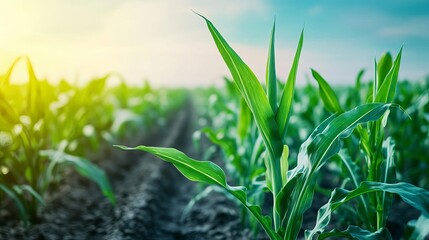 Obraz premium Genetically modified crops with increased tolerance to environmental stress, climate-resilient agriculture, biotech farming