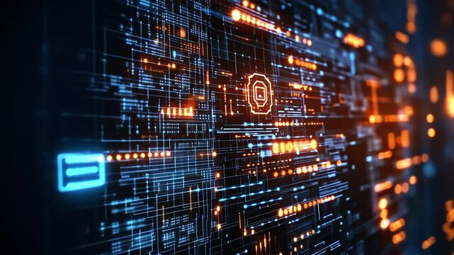 technology background data flow concept footage