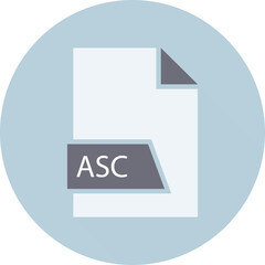 ASC File format icon space in shapes and circular shape outside