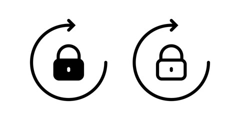 Lock icon set. flat illustration of vector icon on white background