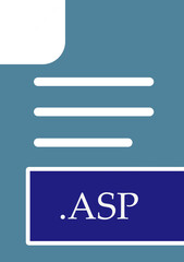Fototapeta premium ASP File format icon fill inside