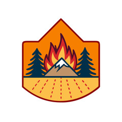 Vintage Mountain Adventure and Outdoor Logo Template with Retro Elements