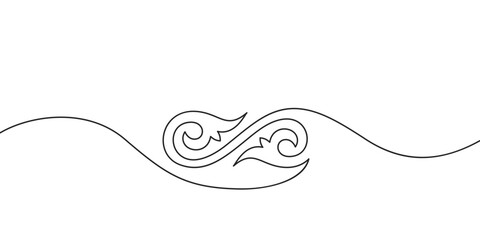 Kazakh ornament made of continuous line drawing, Vector illustration design element