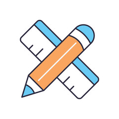 Pencil Ruler vector icon