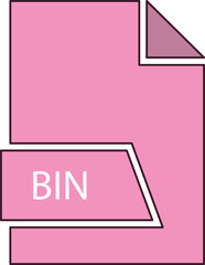 BIN File format icon in shapes 2 colors and side contour