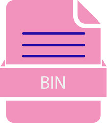 BIN File icon black color and lines