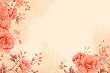 Hand drawn watercolor rose frame