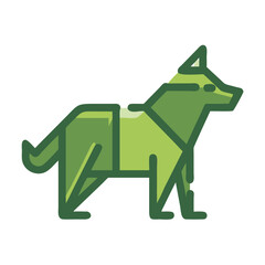 Geometric Wolf Illustration in - Monochromatic Vector Design
