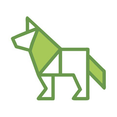 Geometric Wolf Illustration in - Monochromatic Vector Design