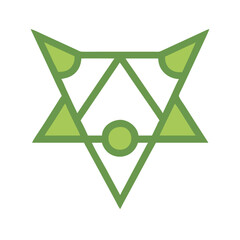 Geometric Wolf Illustration in - Monochromatic Vector Design