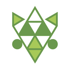 Geometric Wolf Illustration in - Monochromatic Vector Design