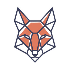 Geometric Wolf Illustration in - Monochromatic Vector Design