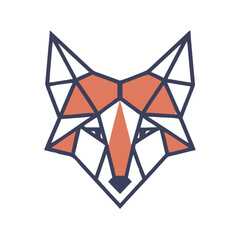 Geometric Wolf Illustration in - Monochromatic Vector Design