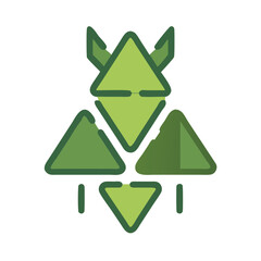 Geometric Wolf Illustration in - Monochromatic Vector Design