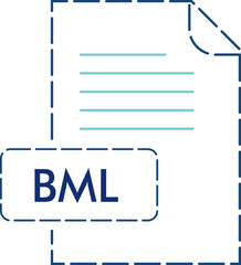 BML File format icon rounded dashed outline