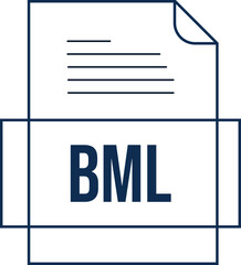 BML File icon crisp thick outline sharp corners