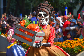 Day of the dead parade in Mexico city