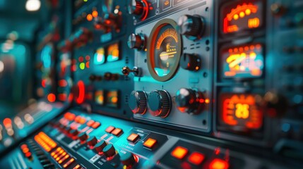 Obraz premium Close-up of Vintage Control Panel