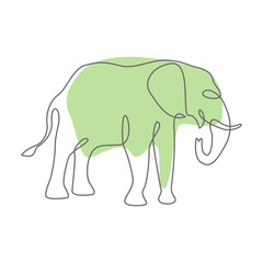 Elephant Pastel Color Line Art Animal