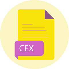 CEX File extension icon black color crisp corners circular shape