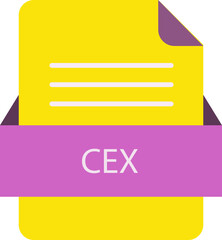 CEX file icon with color and rounded corners and folded doc