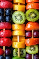 Fruit on a stick close-up