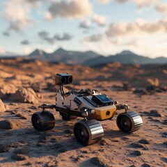 AI-Powered Robotic Rover Exploring Distant Planet Surface