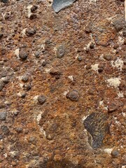 A rusty plate of steel