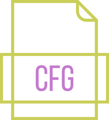 CFG File icon thick outline sharp corners