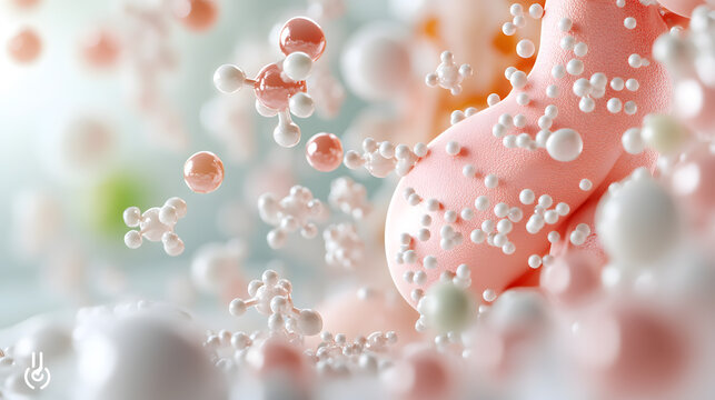 Pancreatic enzymes molecular structure floating around