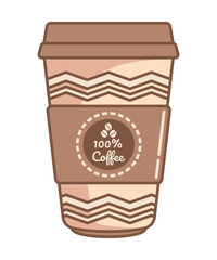 Brown Paper Coffee Cup Illustration