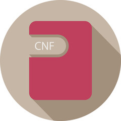 CNF File icon black shadow with rounded corners in circular shape