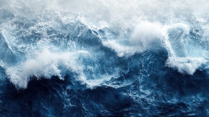 Ocean Waves Breaking - Powerful Stormy Seascape