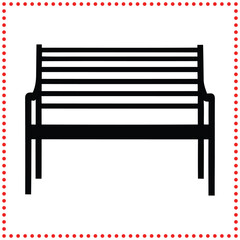 Stylized Wooden Bench Silhouette Vector   Perfect for Parks, Gardens, and Public Spaces