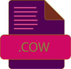 COW File extention icon old minimal color fill