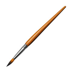 Fototapeta premium A fine-tipped paintbrush with a wooden handle, perfect for detailed artistic work and creative projects.