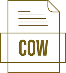 COW File icon crisp thick outline sharp corners