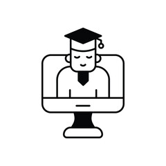 Online Graduation vector icon