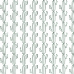 Cactus Pattern Illustration for Eco-Friendly Products A seamless cactus pattern that highlights the beauty of desert flora, ideal for use in eco-friendly product designs and green branding. 