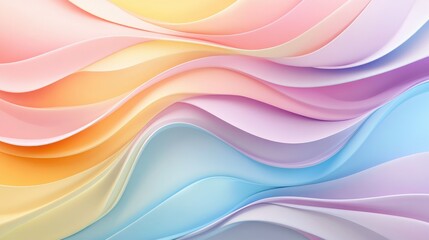 Abstract pastel colors 3d wave background. Abstract background in soft pastel colors