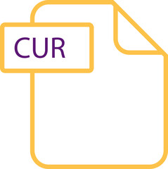 CUR File format icon rounded shapes outline