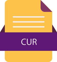 CUR file icon with color and rounded corners and folded doc