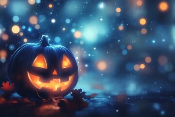Eerie illustration of halloween day with bokeh and blur background. Premium illustration for banners, posters, greetings and Halloween celebrations with generative ai